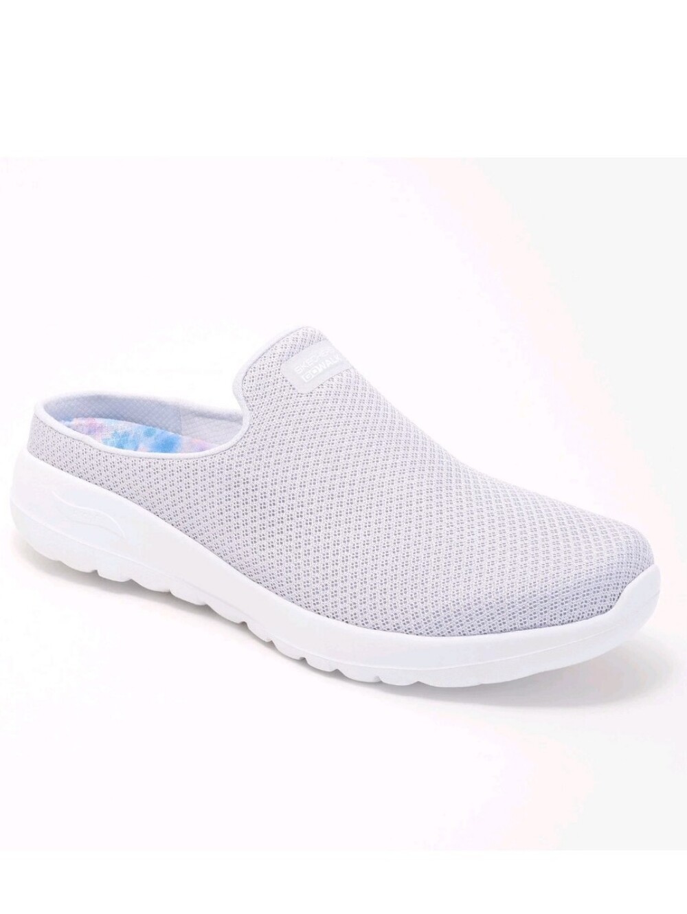 SKECHERS Lt Grey GO WALK Arch Fit Joy Mesh Mules-Molly 1-3/8"H Size 9-Wide NWOB